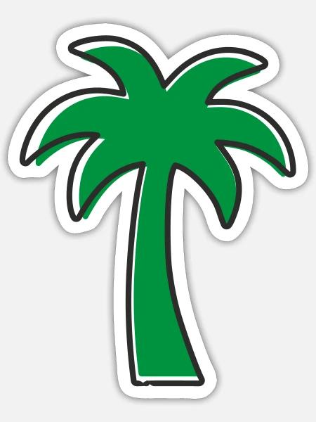 Palme - Sommer Design - Sticker Größe S (10 x 10 cm) - Mattweiß