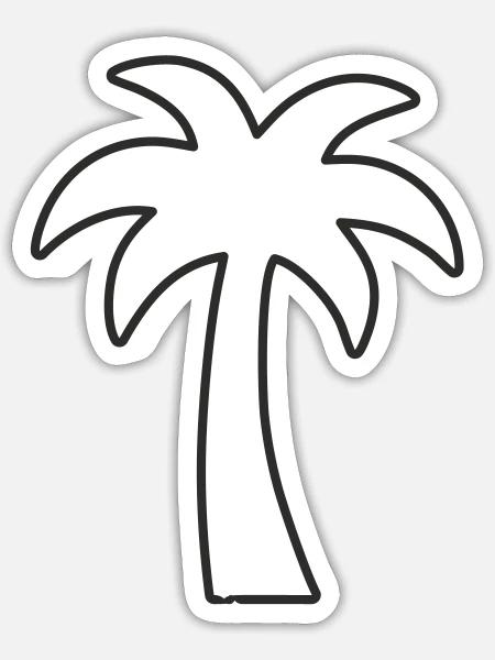 Palme - endloser Sommer - Sticker Größe S (10 x 10 cm) - Mattweiß