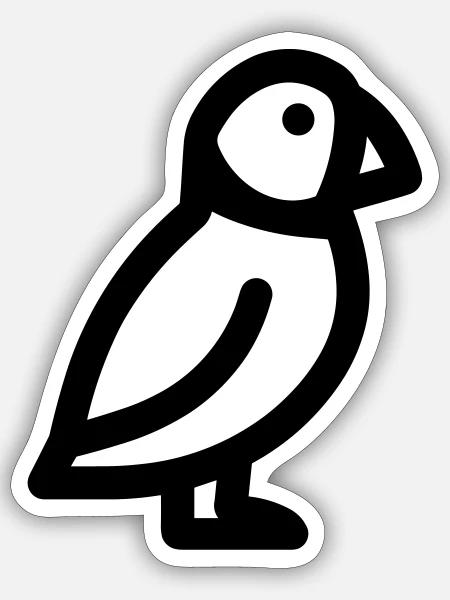 Papageitaucher-Seevogel - Sticker Größe S (10 x 10 cm) - Mattweiß