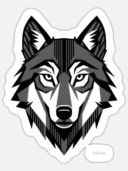 Silberwolf. - Sticker Größe S (10 x 10 cm) - Mattweiß