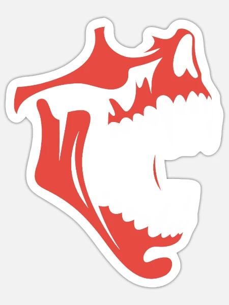 Wütender Skull - Sticker Größe S (10 x 10 cm) - Mattweiß