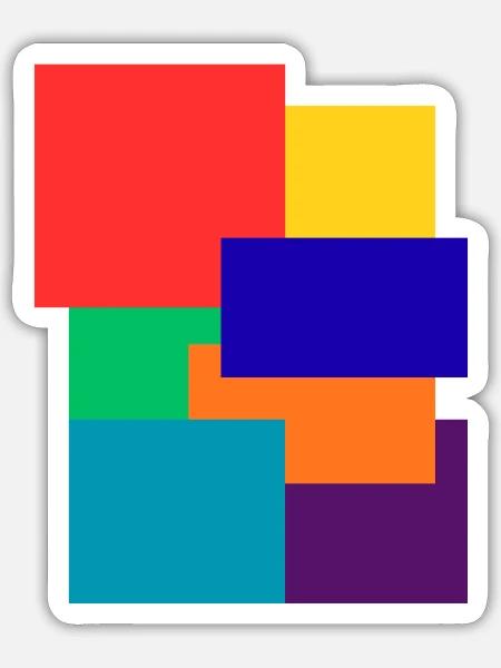 Fette geometrische Blöcke - Sticker Größe S (10 x 10 cm) - Mattweiß