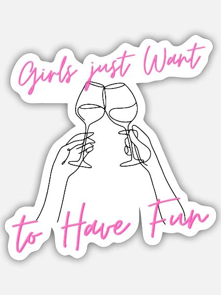 Mädelsabend: Anstoßen zum Spaß - Sticker Größe S (10 x 10 cm) - Mattweiß