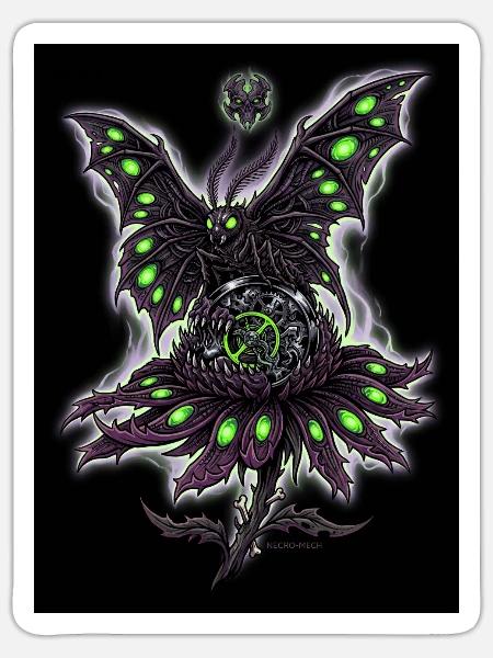 Nekro-Motten-Motte - Sticker Größe S (10 x 10 cm) - Mattweiß