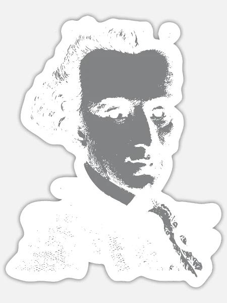 Immanuel Kant Porträt - Sticker Größe S (10 x 10 cm) - Mattweiß