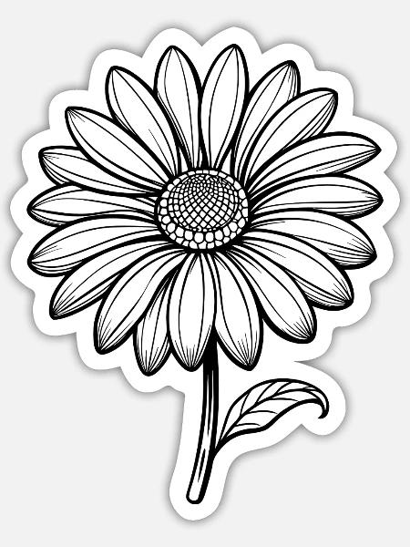 April-Geburtsblüte-Gänseblümchen - Sticker Größe S (10 x 10 cm) - Mattweiß