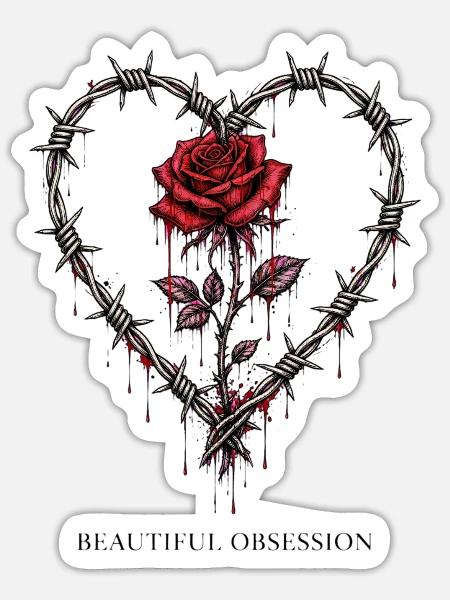 Wunderschöne Obsession - Sticker Größe S (10 x 10 cm) - Mattweiß