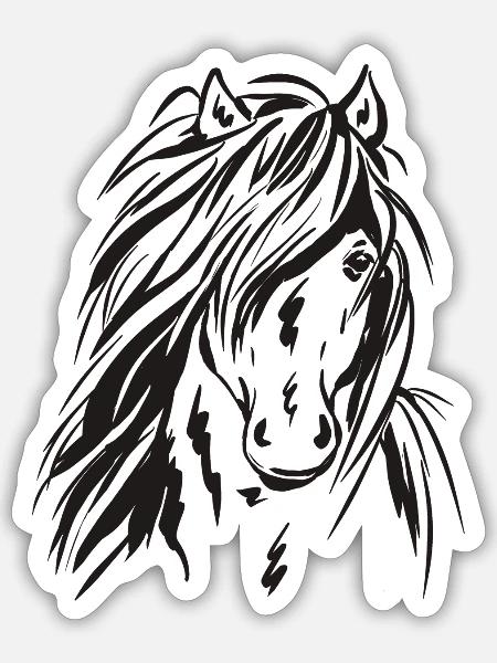 Outline Islandpferd - Sticker Größe S (10 x 10 cm) - Mattweiß