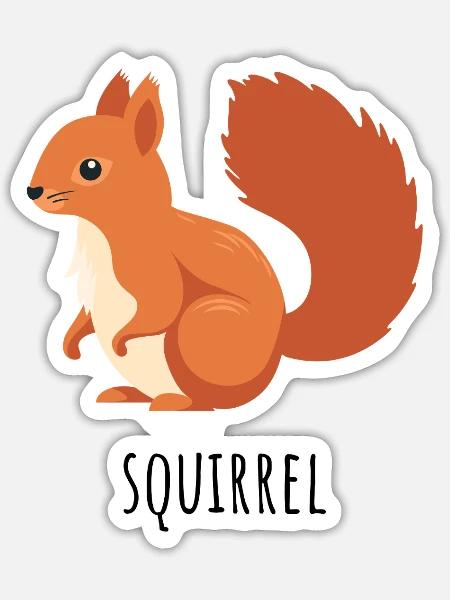 Kastanienrot Eichhörnchen - Sticker Größe S (10 x 10 cm) - Mattweiß