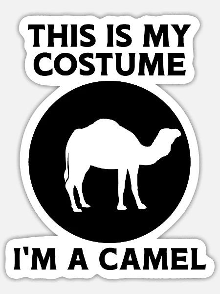 Kamel Kostüm Humor - Sticker Größe S (10 x 10 cm) - Mattweiß