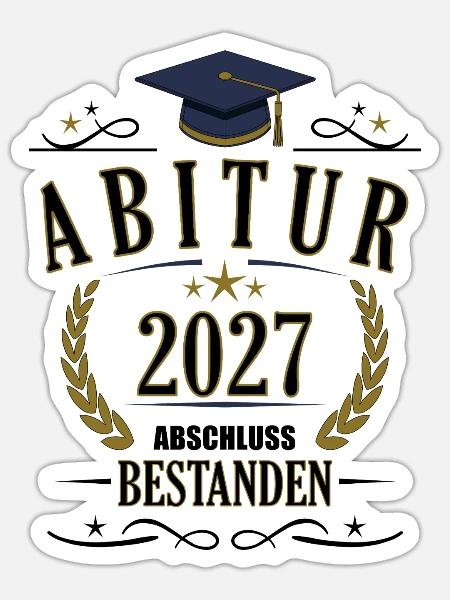 Abitur 2027 - Sticker Größe S (10 x 10 cm) - Mattweiß