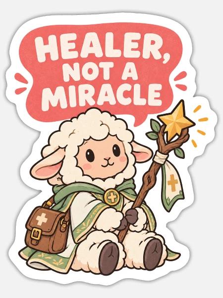 Heilerlamm: Heilung statt Wunder - Sticker Größe S (10 x 10 cm) - Mattweiß