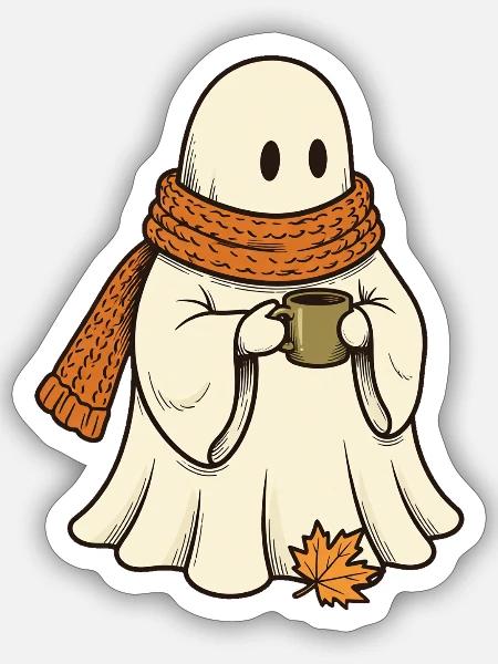 Wärmender Herbstgeist - Sticker Größe S (10 x 10 cm) - Mattweiß