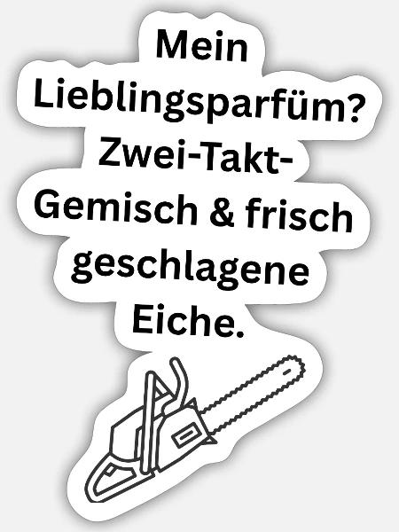 Mein Lieblingsparfüm? Zwei-Takt-Gemisch & frisch g - Sticker Größe S (10 x 10 cm) - Mattweiß