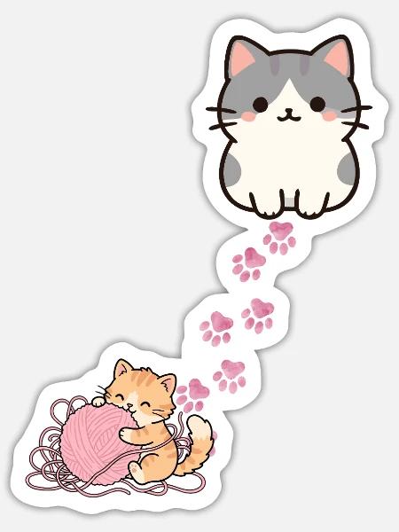 Kätzchen - Sticker Größe S (10 x 10 cm) - Mattweiß
