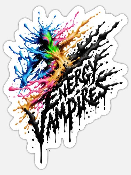 Guard My Peace - Engergy Vampires - Sticker Größe S (10 x 10 cm) - Mattweiß