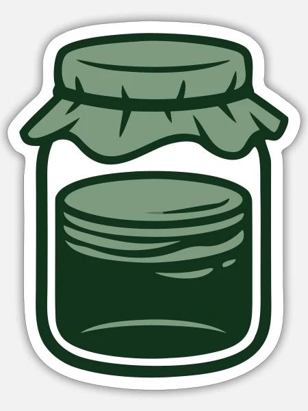 Einmachglas Vorratsglas Icon - Sticker Größe S (10 x 10 cm) - Mattweiß
