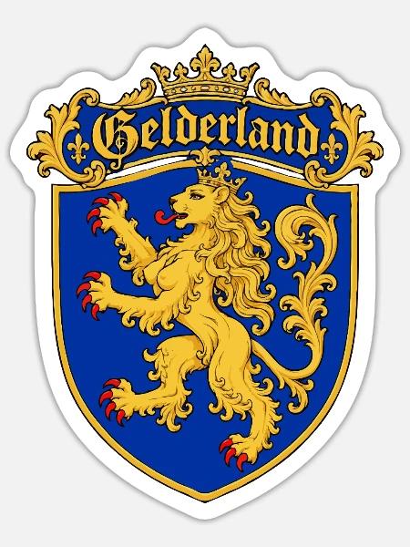 Gelderländischer Löwe - Sticker Größe S (10 x 10 cm) - Mattweiß