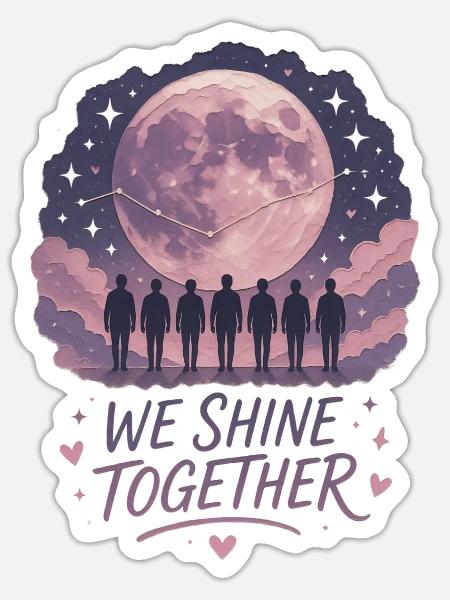 Lunares Leuchten und Einheit - Sticker Größe S (10 x 10 cm) - Mattweiß