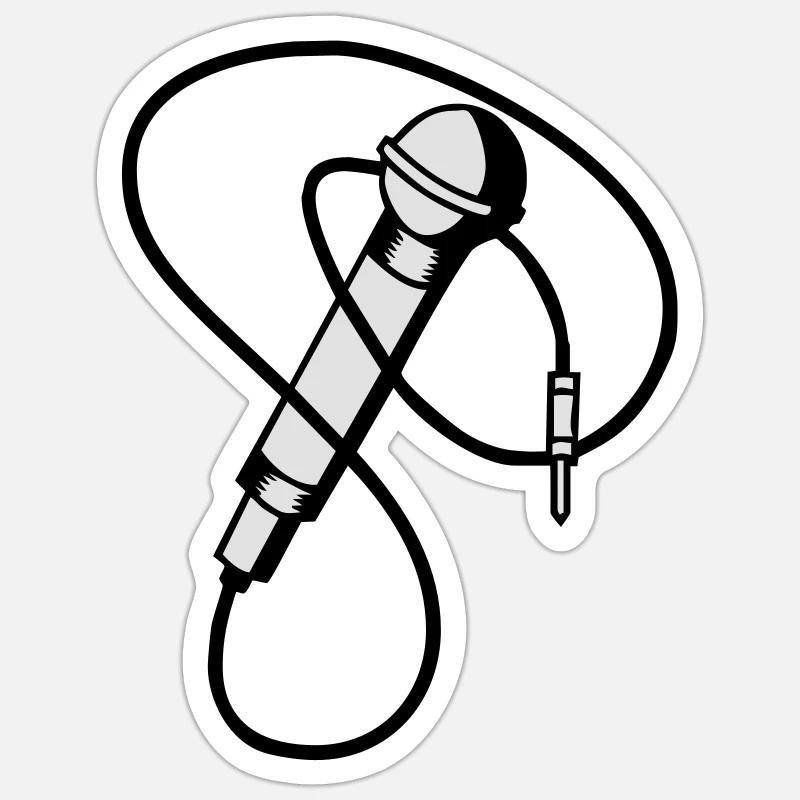 microphone - Sticker size S (10 x 10 cm) - white matte