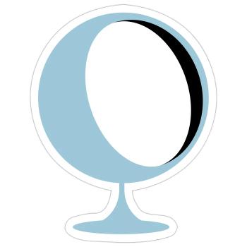 retro lounge chair eames panton - Sticker size S (10 x 10 cm) - white matte - Front