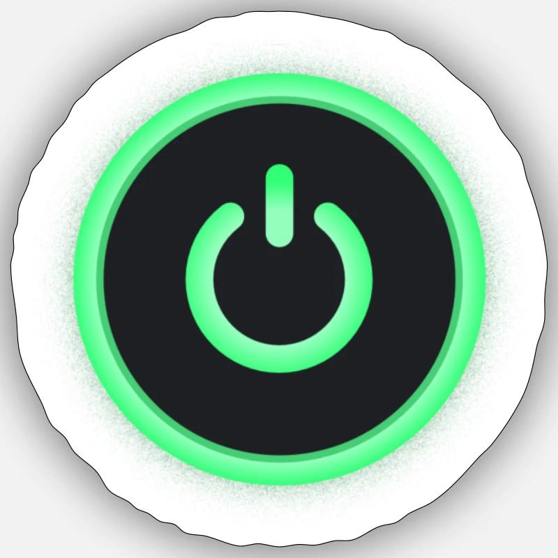 power on, power button - Sticker size S (10 x 10 cm) - white matte