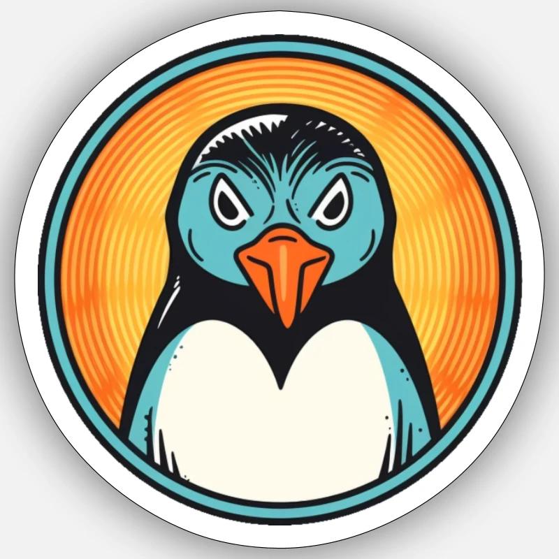 Frustrated Feathered Fury: A Comic-Style Penguin Sticker size S (10 x 10 cm)