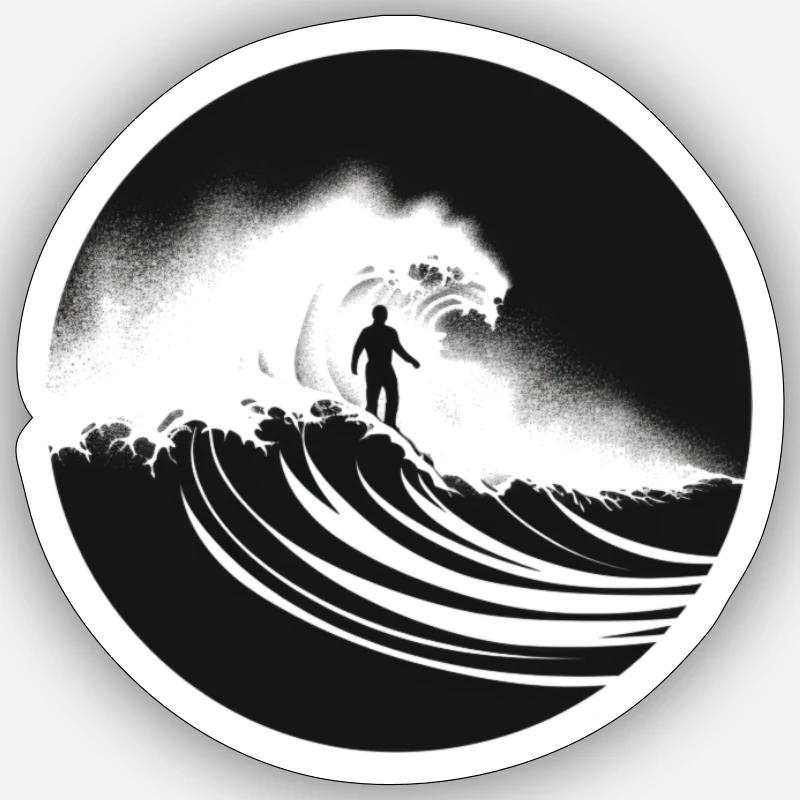 Minimalist wave - Sticker size S (10 x 10 cm) - white matte