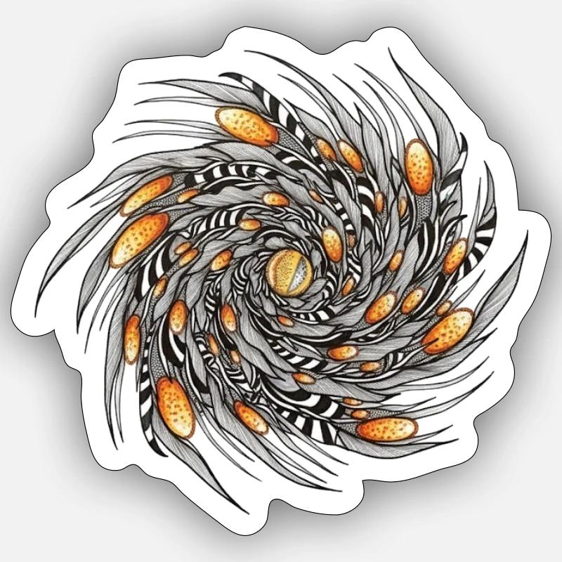 Spiral Spring Pattern - Sticker size S (10 x 10 cm) - white matte