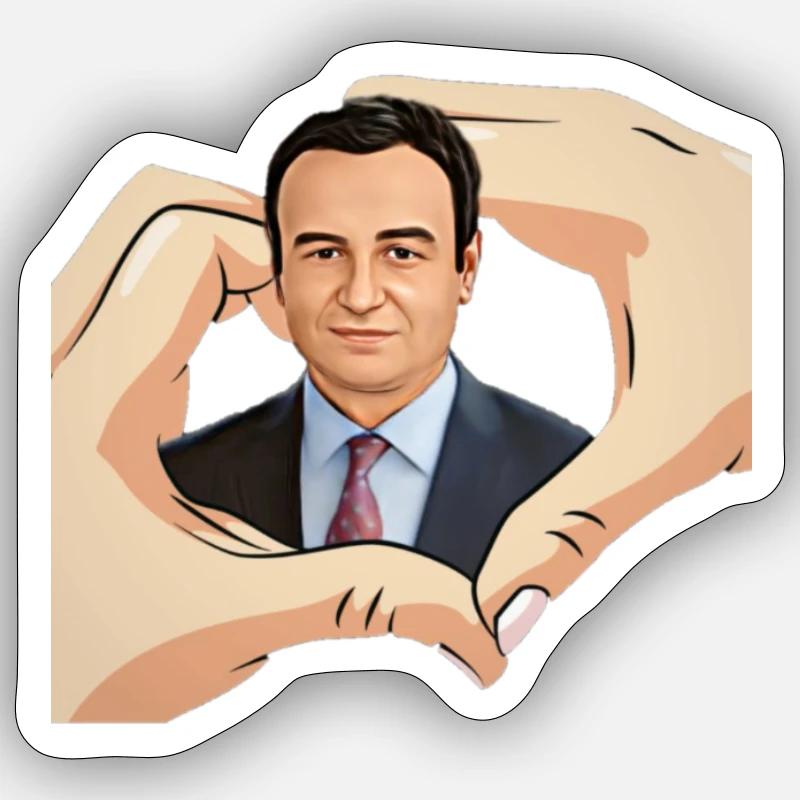 Albin Kurti - Sticker Größe S (10 x 10 cm) - Mattweiß
