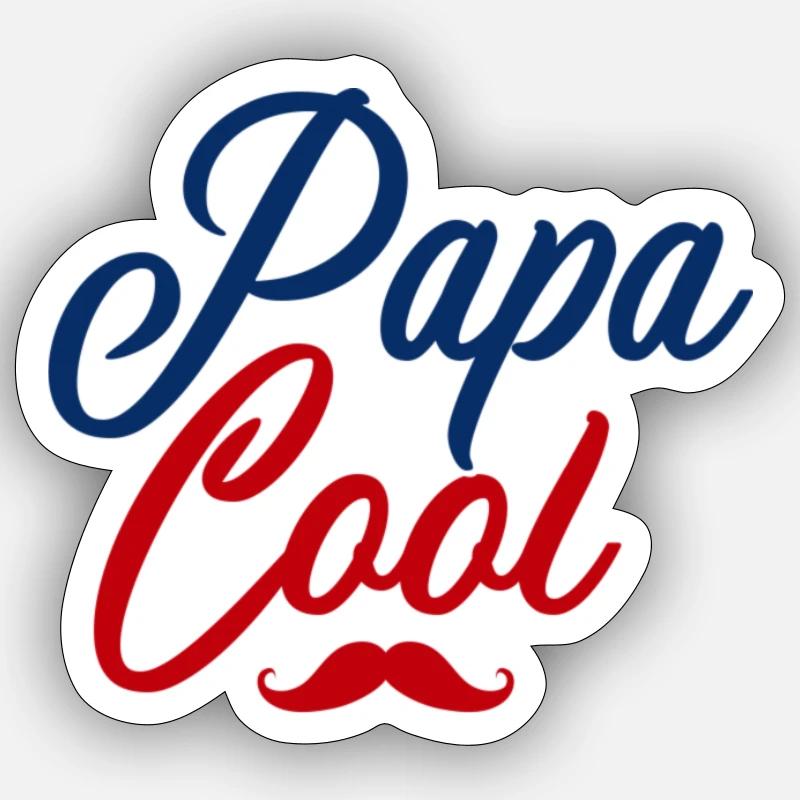 Papa cool moustache Sticker taille S (10 x 10 cm)