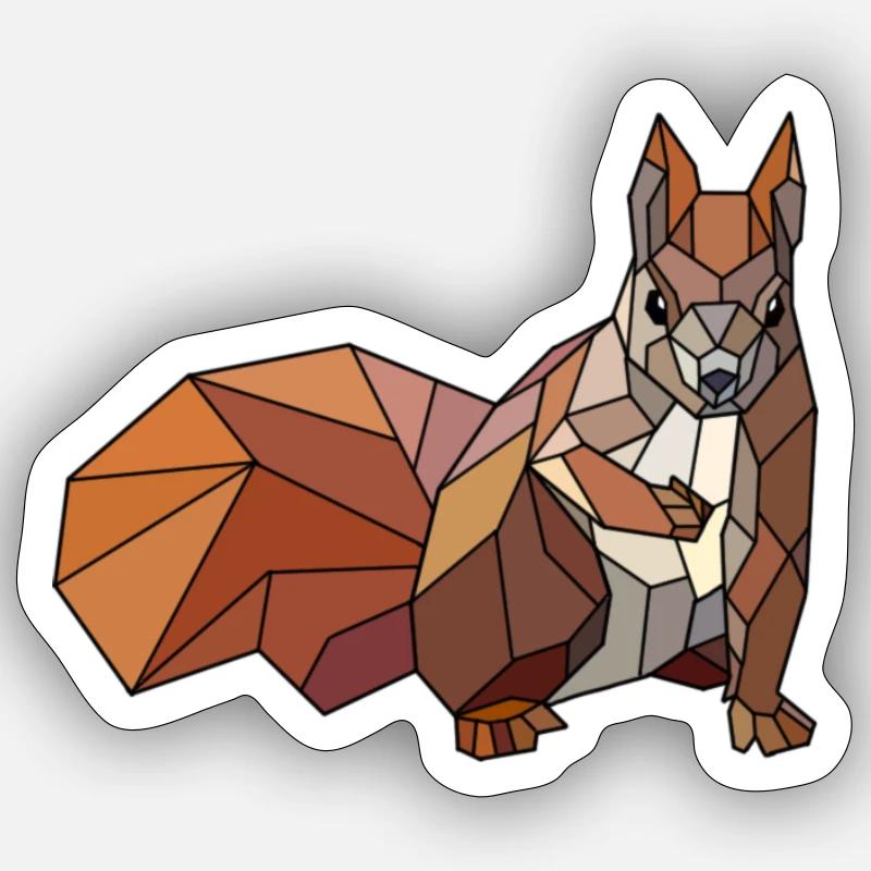 Eichhörnchen blanko - Sticker Größe S (10 x 10 cm) - Mattweiß