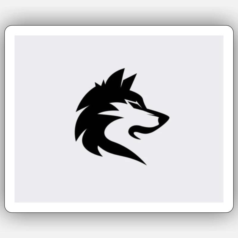 Wolf Try - Sticker Größe S (10 x 10 cm) - Mattweiß