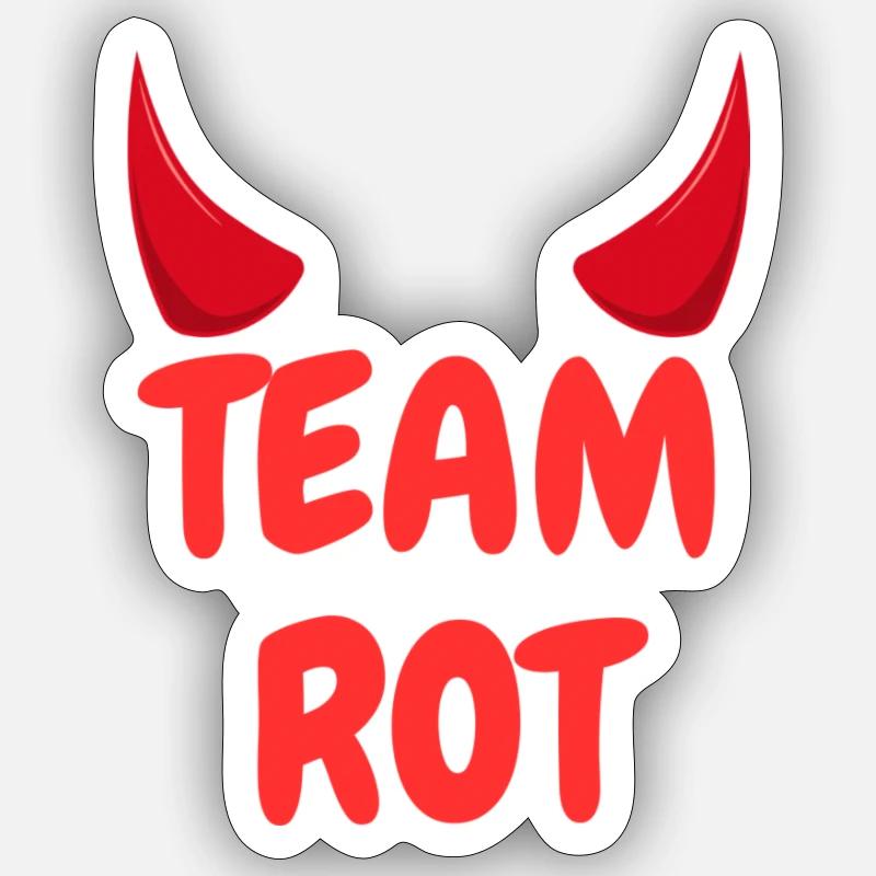 Team Rot Sticker Größe S (10 x 10 cm)