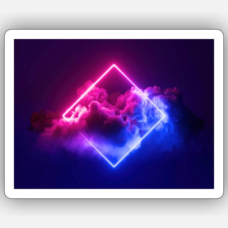 Diamant Nuage Néon - Sticker taille S (10 x 10 cm) - blanc mat