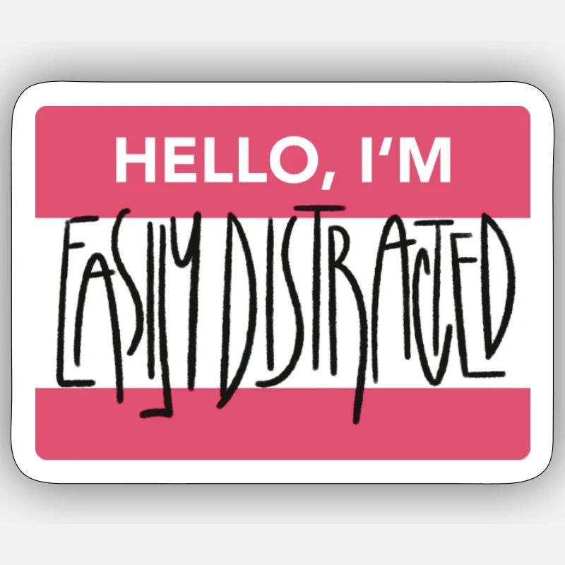 Facilement distrait - Sticker taille S (10 x 10 cm) - blanc mat