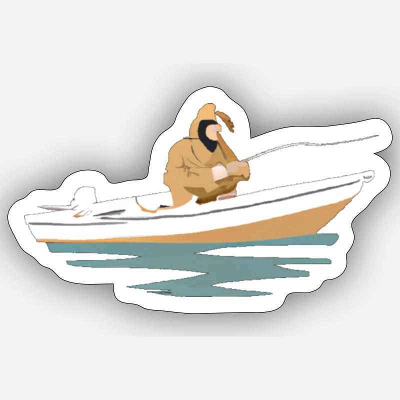 Fischermann mit Regenmantel Sticker Größe S (10 x 10 cm)