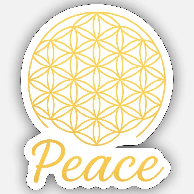 Fleur de Vie - Paix - Sticker taille S (10 x 10 cm) - blanc mat