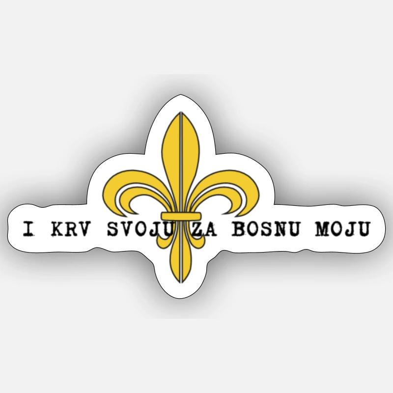 Lys de Bosnie - Sticker taille S (10 x 10 cm) - blanc mat
