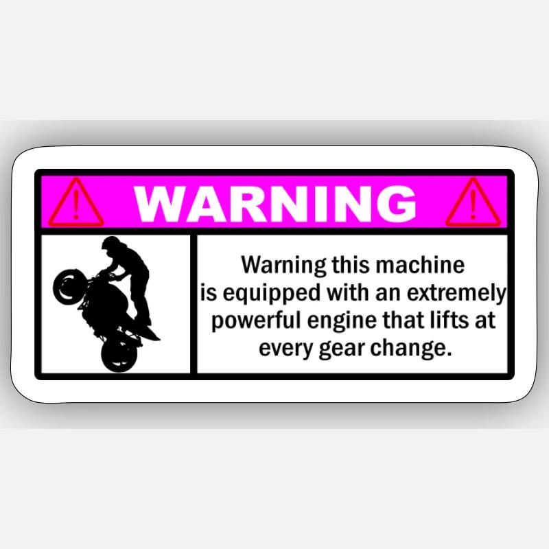 Attention  - Sticker taille S (10 x 10 cm) - blanc mat