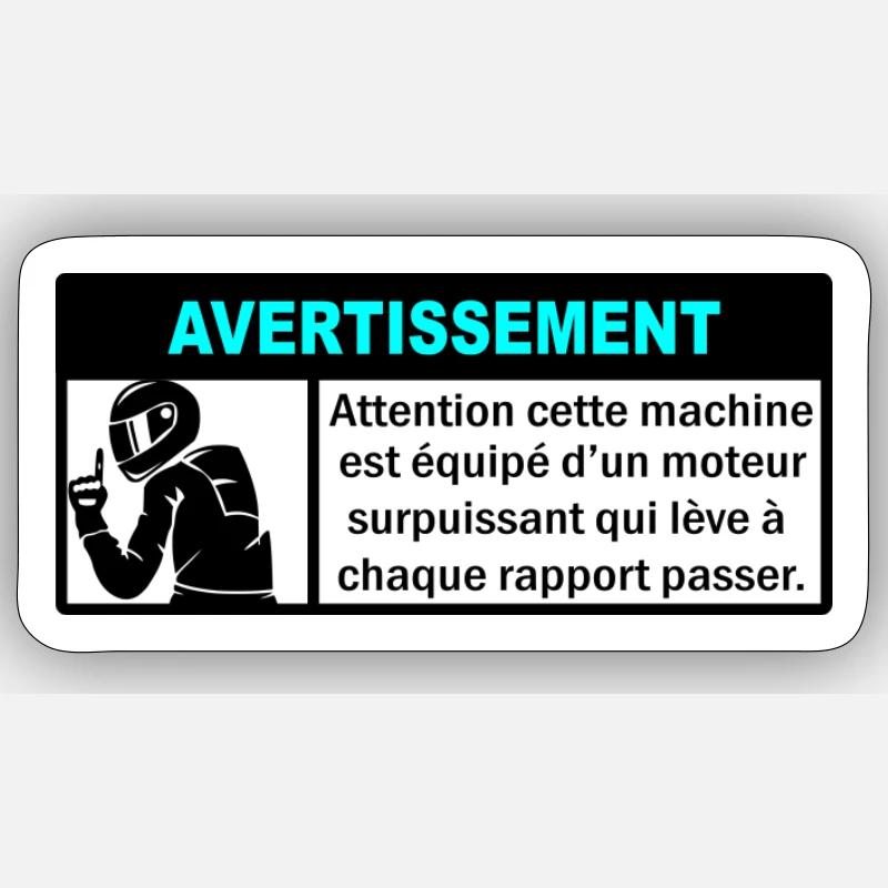 Powerful motorcycle - Sticker size S (10 x 10 cm) - white matte