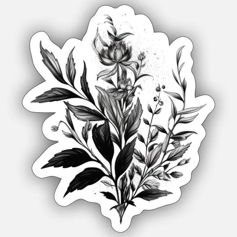 Diversité botanique - Sticker taille S (10 x 10 cm) - blanc mat