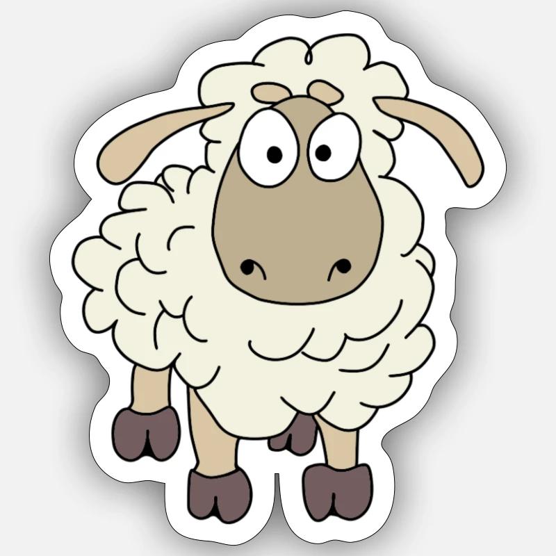 Sharly Schaf - Sticker Größe S (10 x 10 cm) - Mattweiß