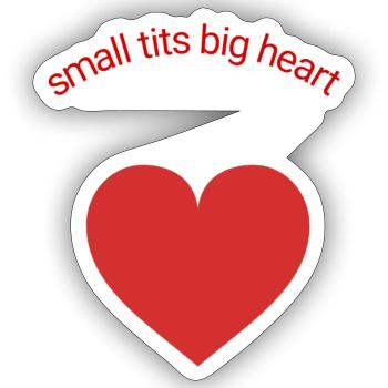 Small tits big heart red - Sticker size S (10 x 10 cm) - white matte - Front