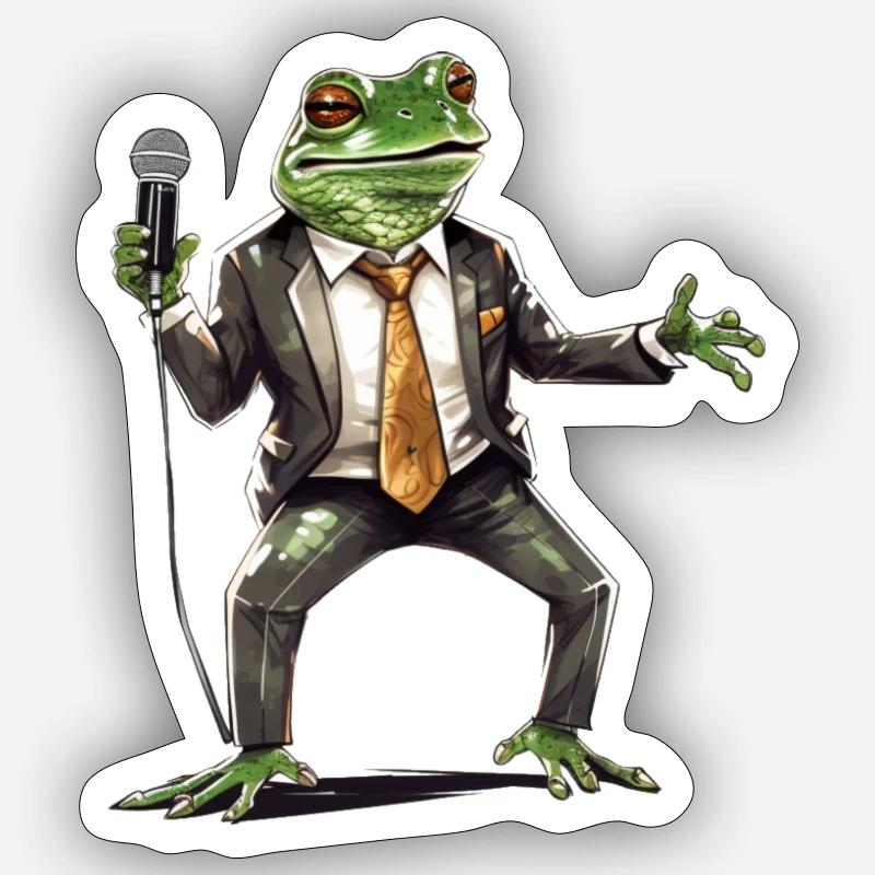 Frog Comedian - Sticker size S (10 x 10 cm) - white matte