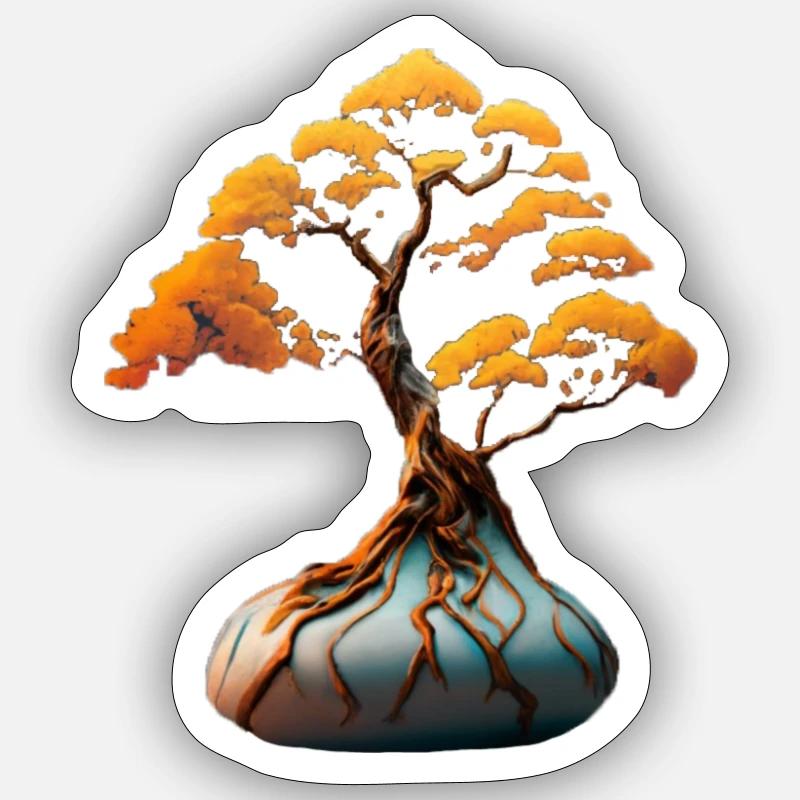 Golden Tree - Sticker Größe S (10 x 10 cm) - Mattweiß