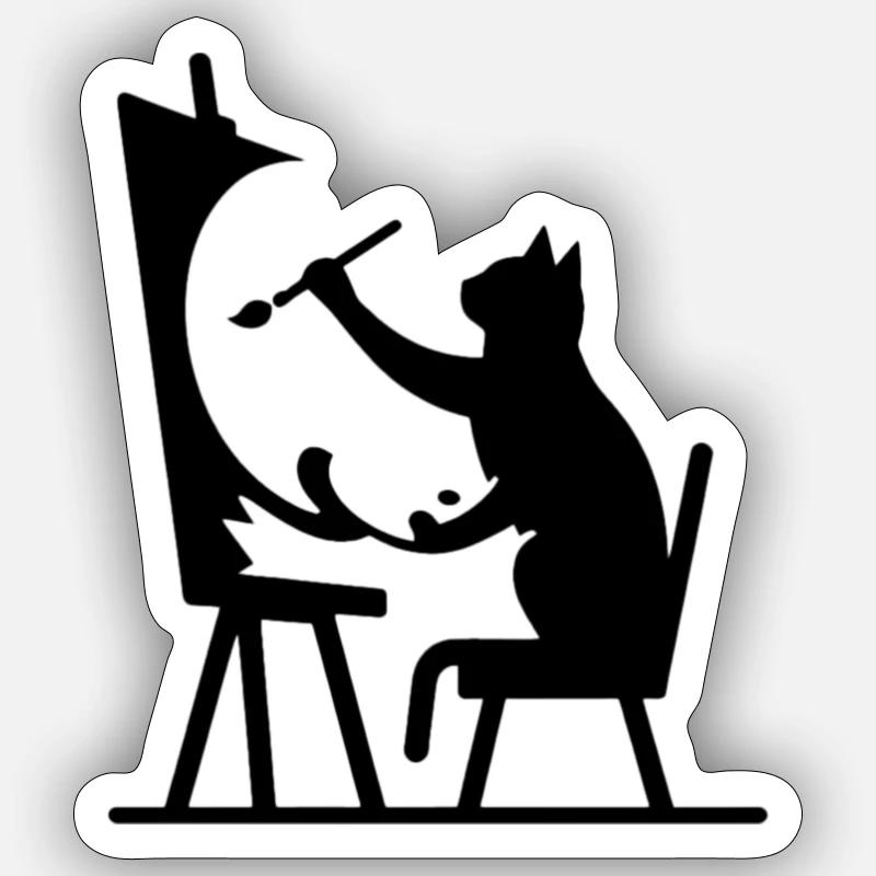 Cat Painter Sticker size S (10 x 10 cm)