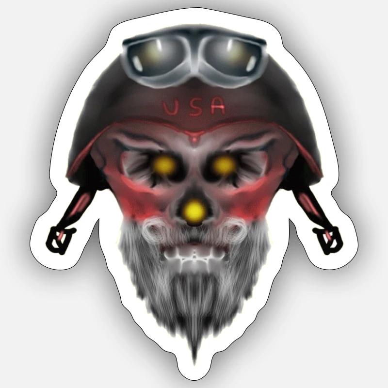motard - Sticker taille S (10 x 10 cm) - blanc mat