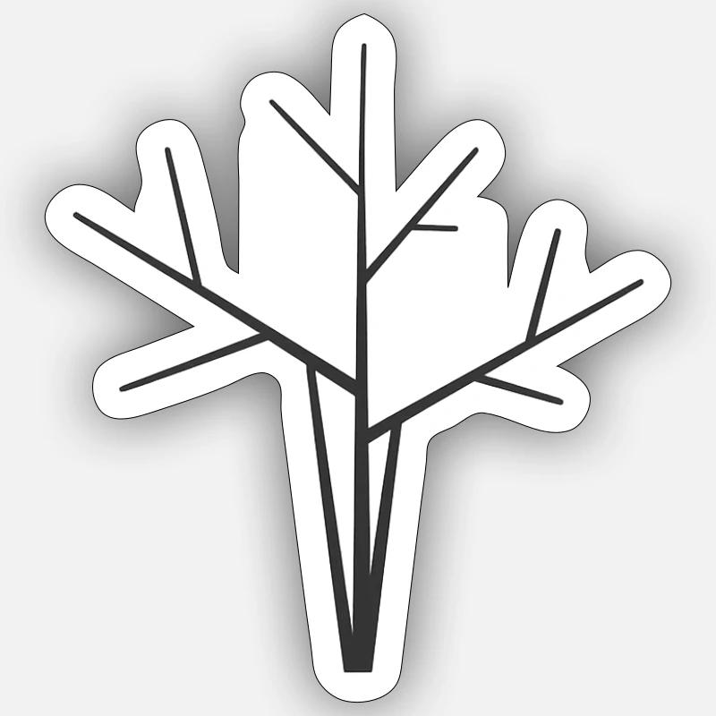 Résumé arbre - Sticker taille S (10 x 10 cm) - blanc mat