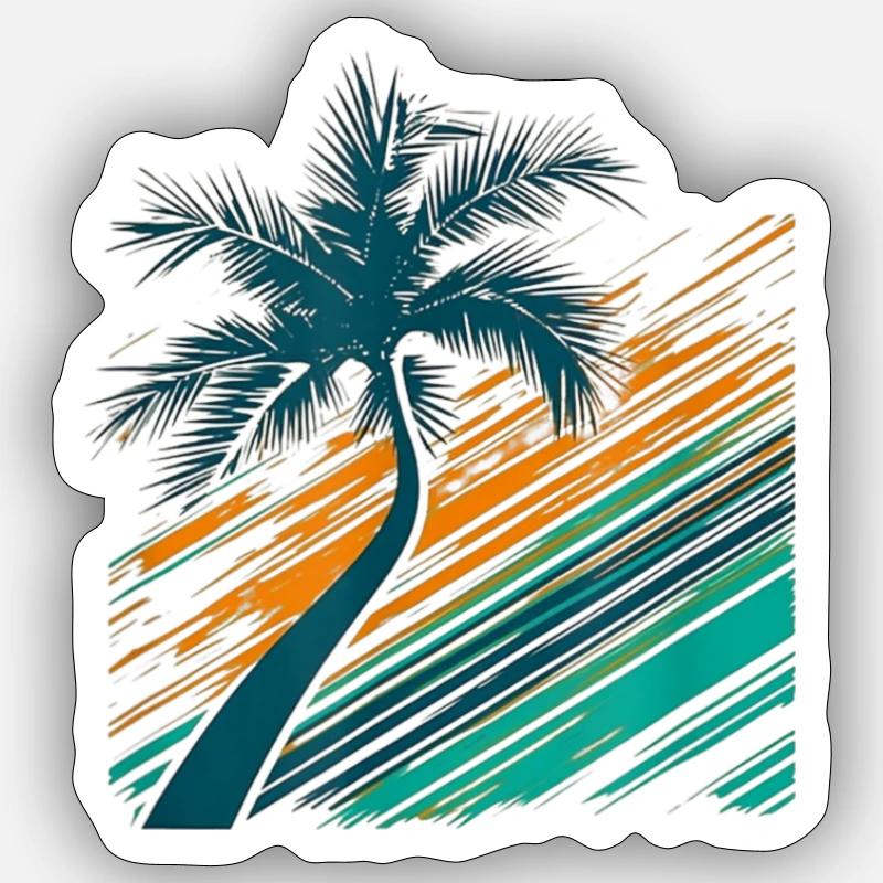 Palm Tree Logo Sticker Größe S (10 x 10 cm)